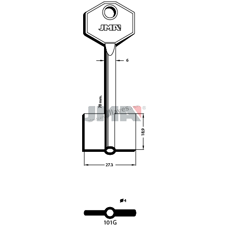 LLAVE JMA GORJA 101 G DOBLE PALA