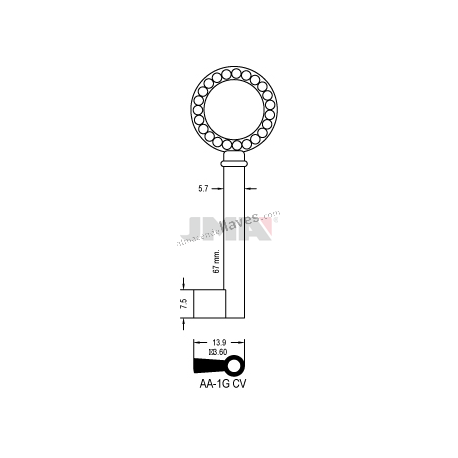 LLAVE JMA ARMARIO AA 1G (CV)