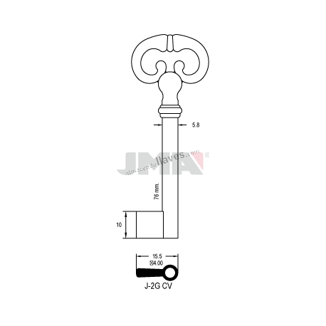 LLAVE JMA ARMARIO J 2G (CV)