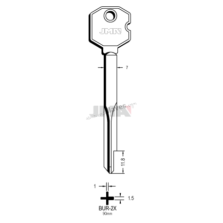 LLAVE JMA CRUCIFORME BUR 2X