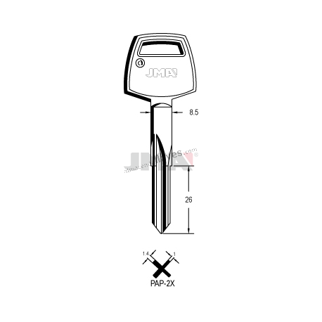 LLAVE JMA CRUCIFORME PAP 2X