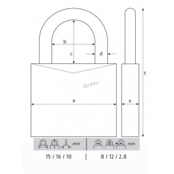 ABUS CANDADO TITALIUM 15MM 54TI/15