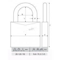 ABUS CANDADO TITALIUM 20MM. 54TI/20