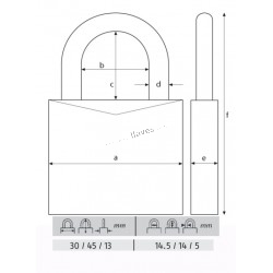 ABUS CANDADO TITALIUM 30MM. 54TI/30